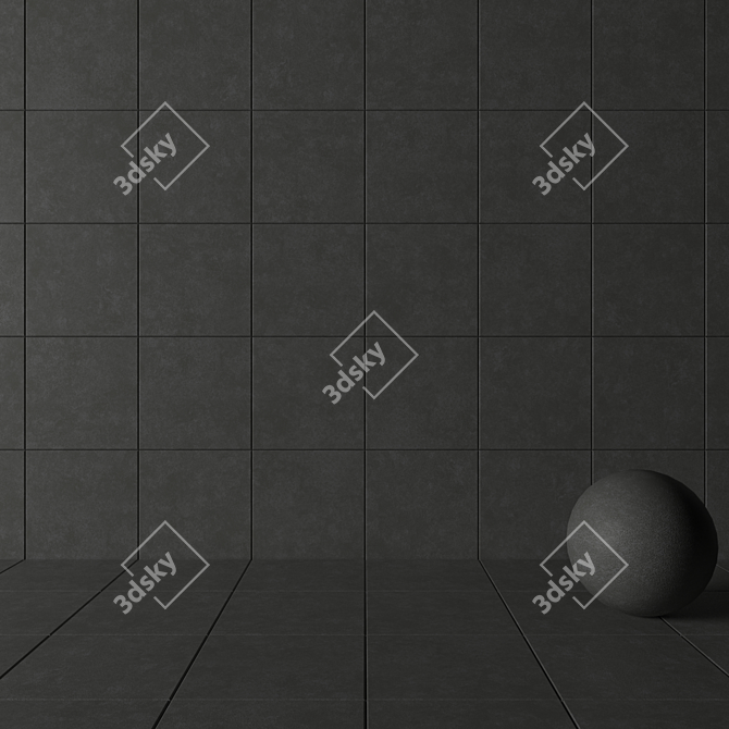 NORD Dark Gray Concrete Wall Tiles 3D model image 3