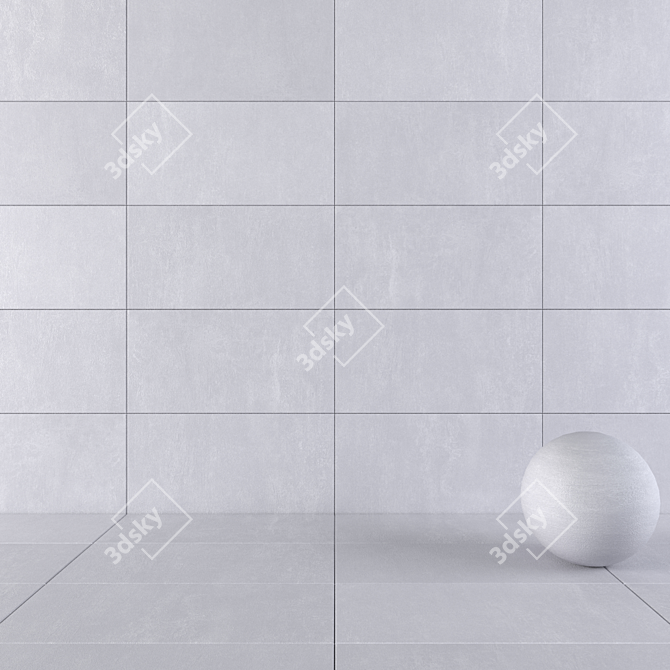 Praga Gray Concrete Wall Tiles - Modern and Striking 3D model image 1