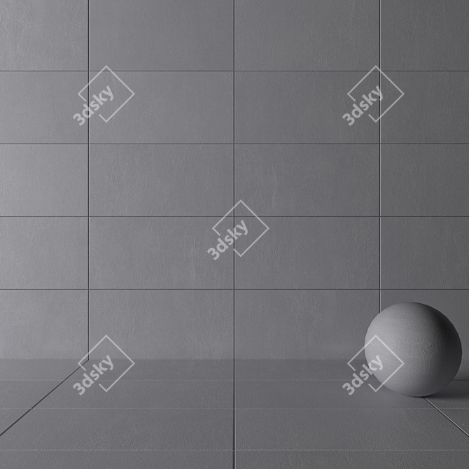 Praga Gray Concrete Wall Tiles - Modern and Striking 3D model image 3