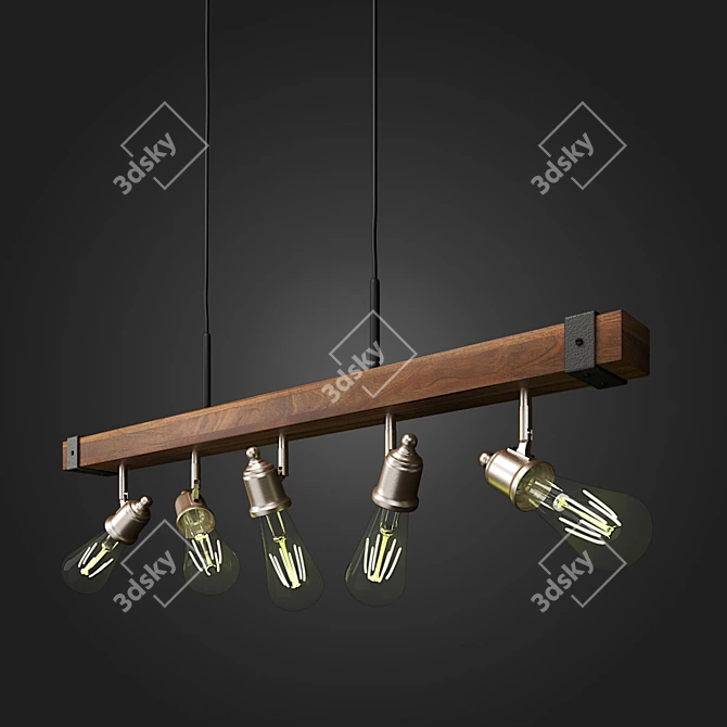 Industrial Loft Hanging Chandelier 3D model image 1