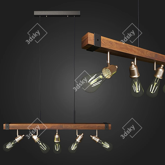 Industrial Loft Hanging Chandelier 3D model image 2