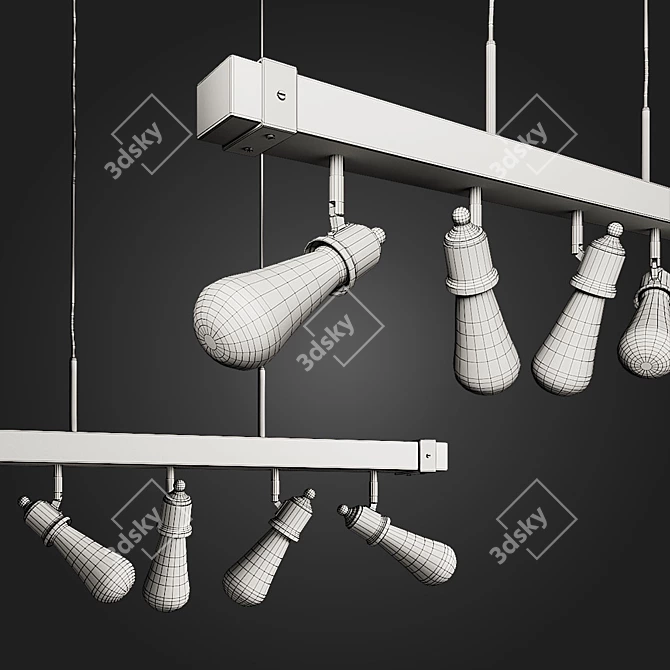 Industrial Loft Hanging Chandelier 3D model image 3