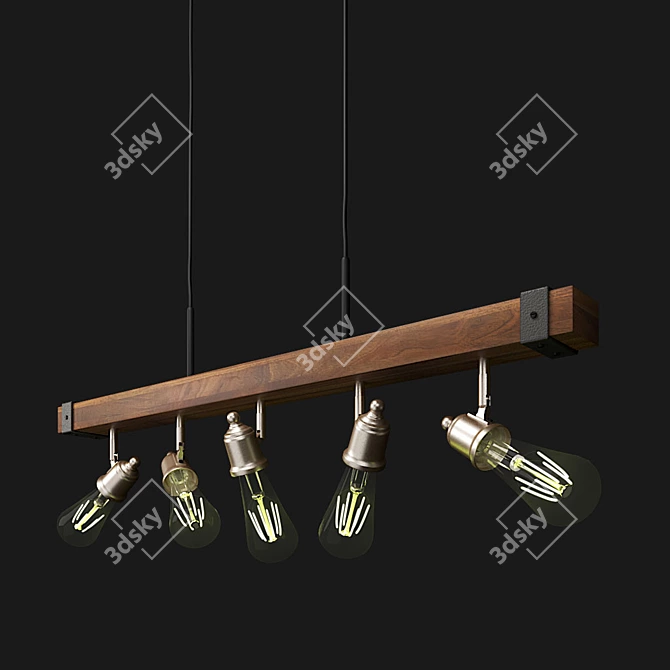 Industrial Loft Hanging Chandelier 3D model image 4