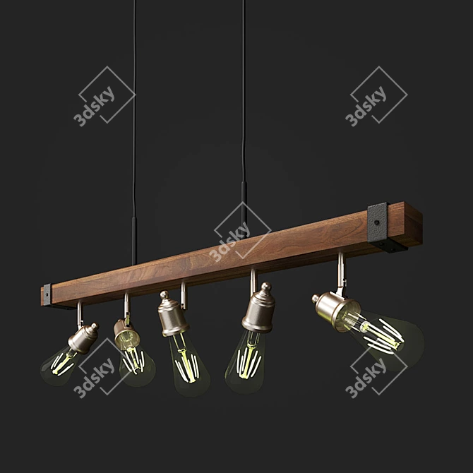 Industrial Loft Hanging Chandelier 3D model image 7