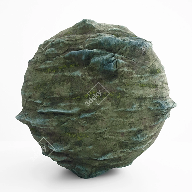 Damaged Cliff Rocks: PBR VRay Material 3D model image 1