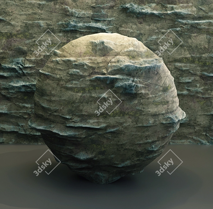 Damaged Cliff Rocks: PBR VRay Material 3D model image 4