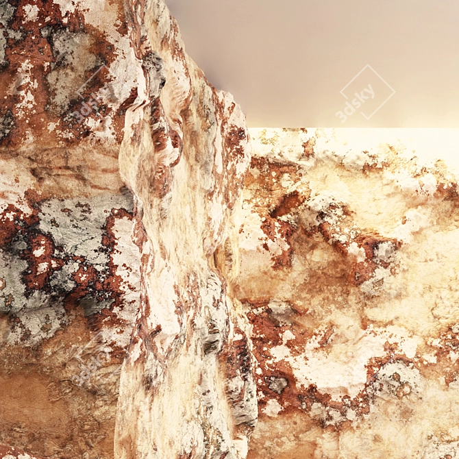 Damaged Cliff Rocks VRAY Material 3D model image 3