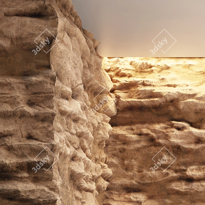 Damaged Cliff Rocks VRAY 4k 3D model image 3