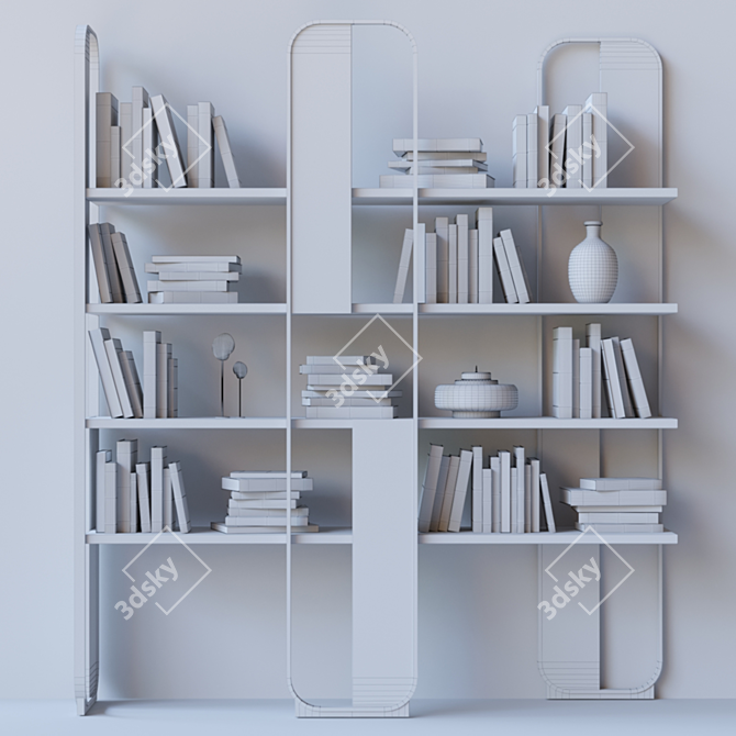 Modern Shelf: Books & Decor 3D model image 2