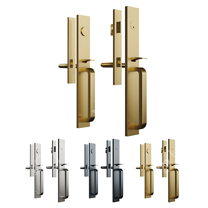 Elegant SchoolHouse Door Handle Set 3D model image 1