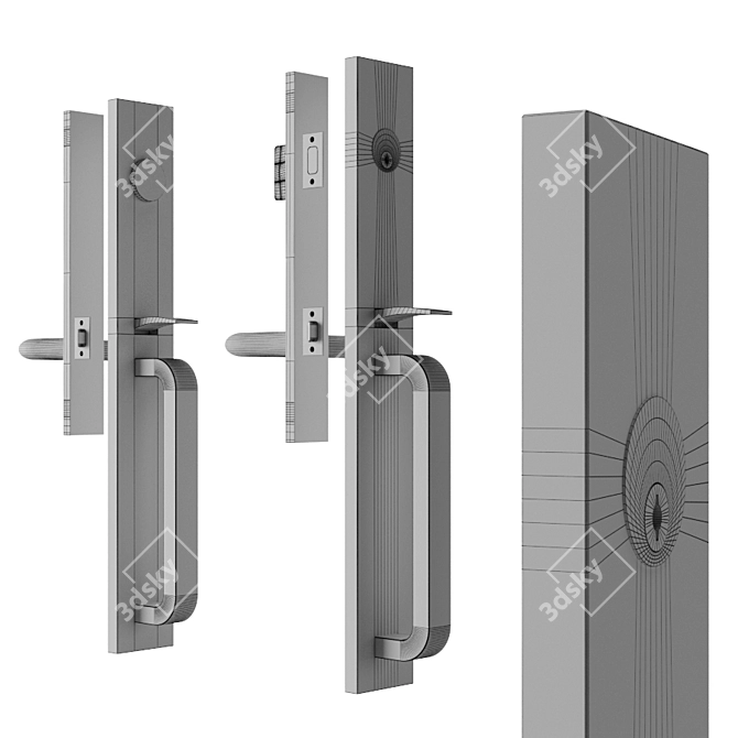 Elegant SchoolHouse Door Handle Set 3D model image 4