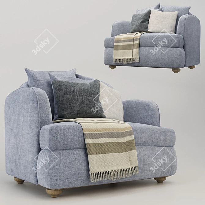 Elegant Comfort Arm Chair 3D model image 1