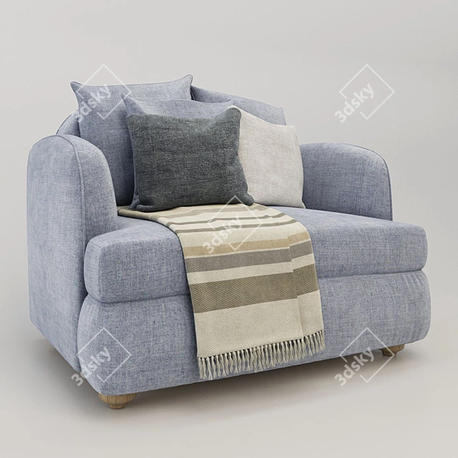 Elegant Comfort Arm Chair 3D model image 2