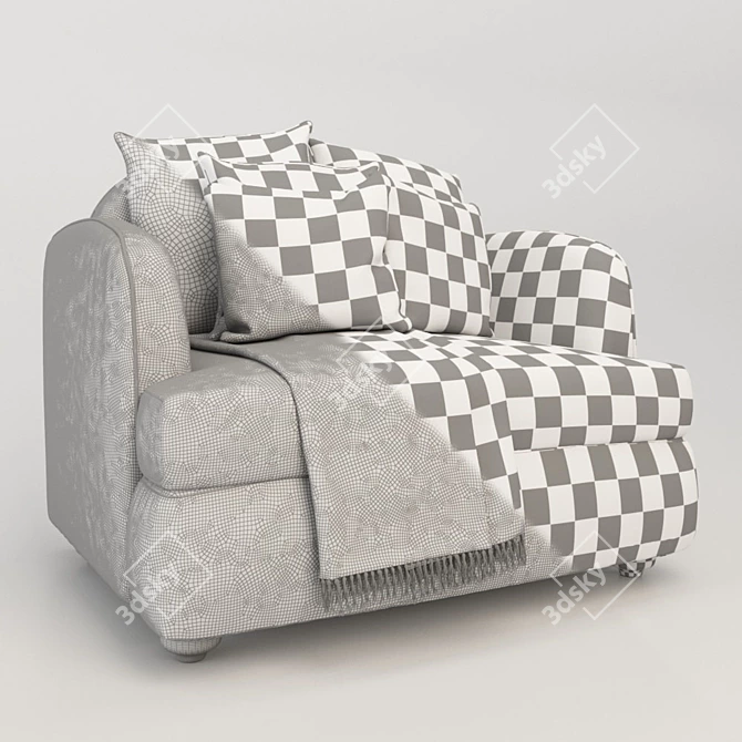 Elegant Comfort Arm Chair 3D model image 4