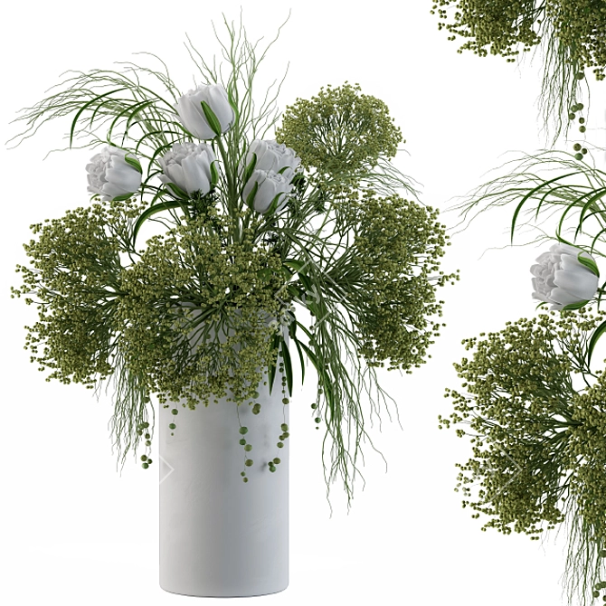 Elegant Blooms Bouquet Set 3D model image 1