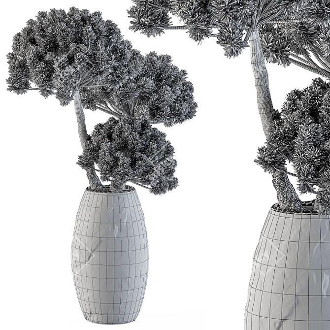 Rustic Dry Plant Décor 3D model image 4