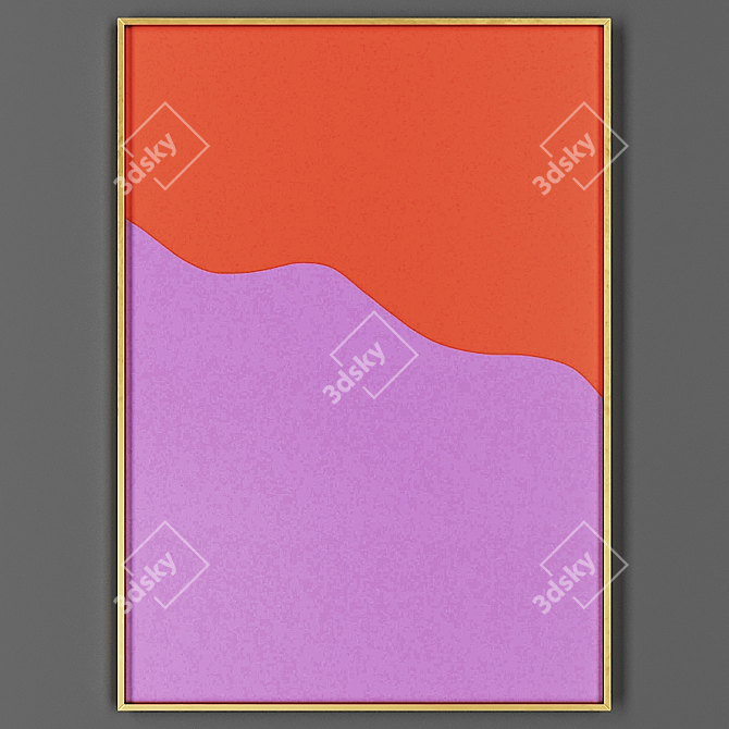 Elegant Wood Frame Picture 3D model image 1