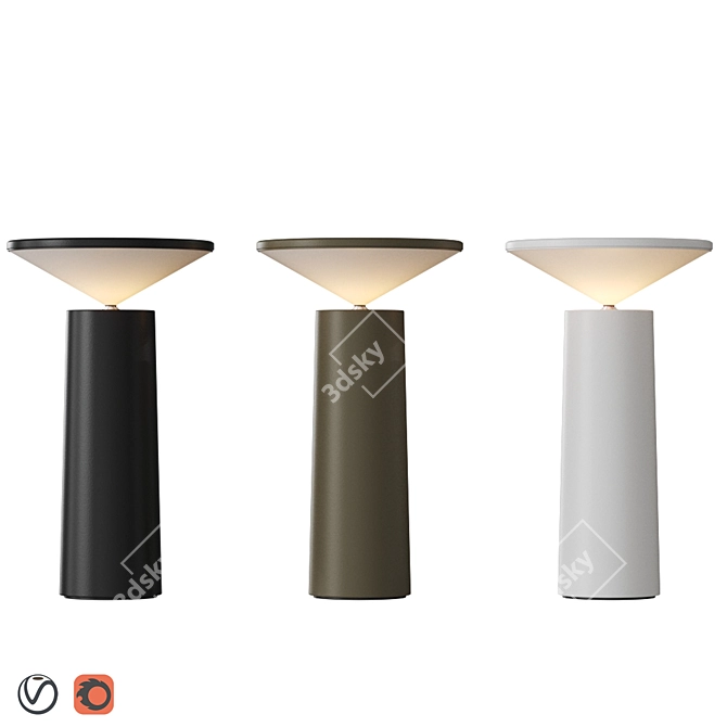 Grok Cocktail Table Lamp: Contemporary Elegance in 3 Colors 3D model image 3