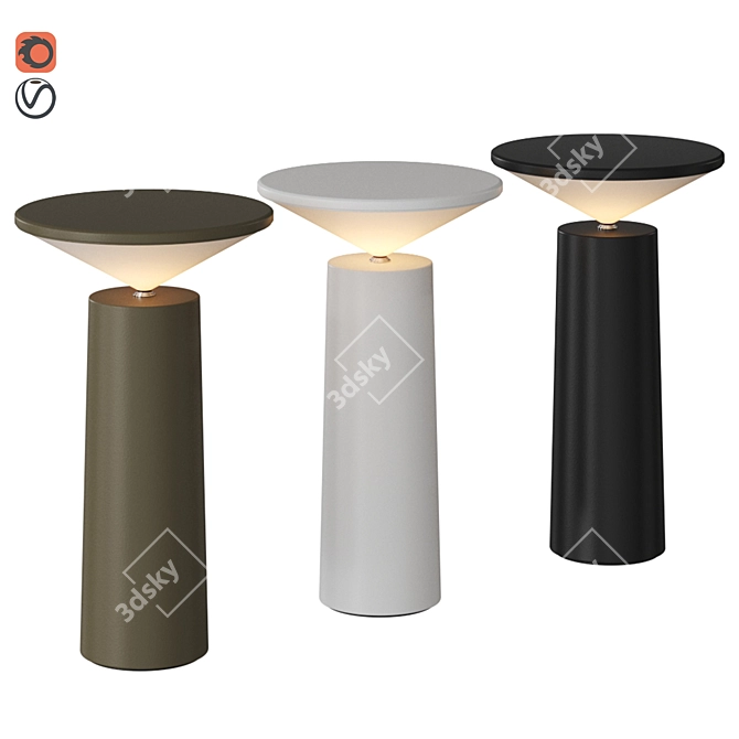 Grok Cocktail Table Lamp: Contemporary Elegance in 3 Colors 3D model image 5
