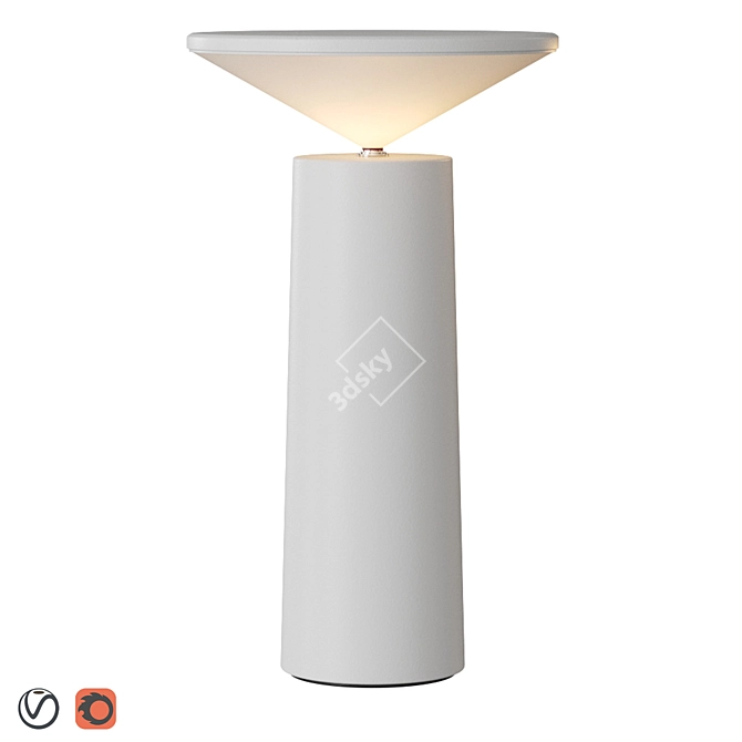 Grok Cocktail Table Lamp: Contemporary Elegance in 3 Colors 3D model image 7