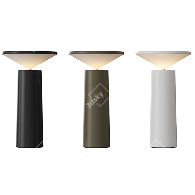 Grok Cocktail Table Lamp: Contemporary Elegance in 3 Colors 3D model image 8