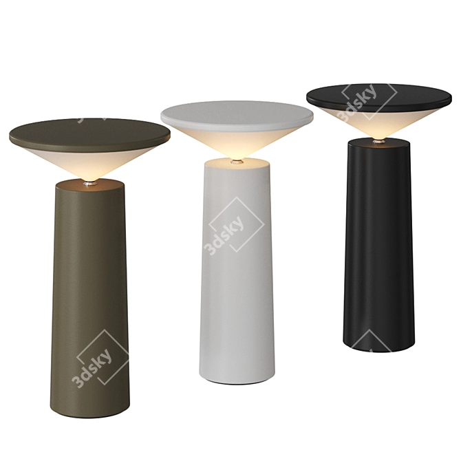 Grok Cocktail Table Lamp: Contemporary Elegance in 3 Colors 3D model image 9