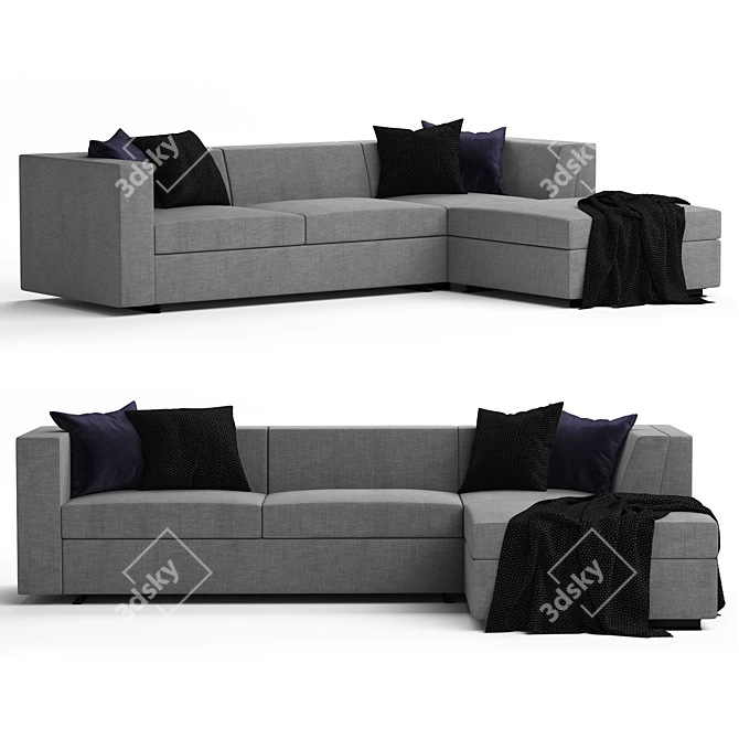 Modern BK_103: Spacious Stylish Sofa 3D model image 1
