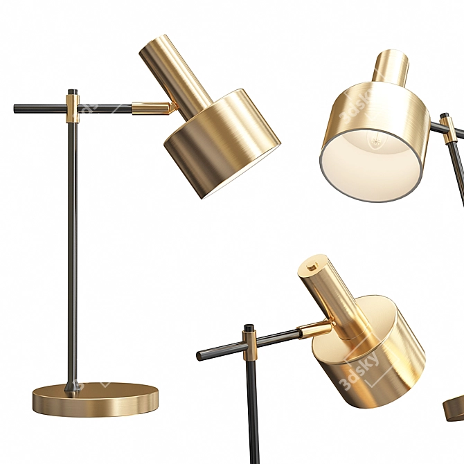 Margarita Brass Table Lamp: Elegant Modern Lighting 3D model image 2