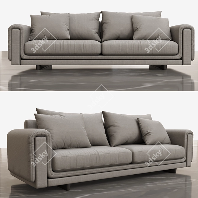 Modern Poly Sofa: Russian Translation 3D model image 2