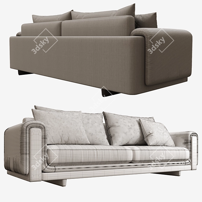 Modern Poly Sofa: Russian Translation 3D model image 3