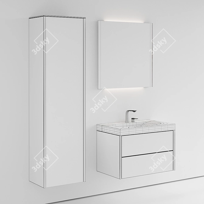 XViu Modern Vanity Set 3D model image 4