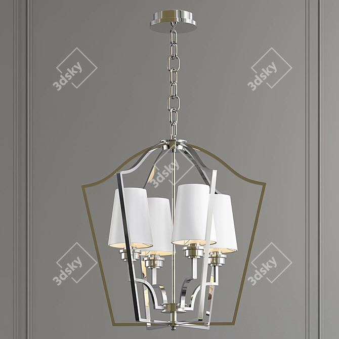 Elegant Lantern Chandelier 3D model image 1