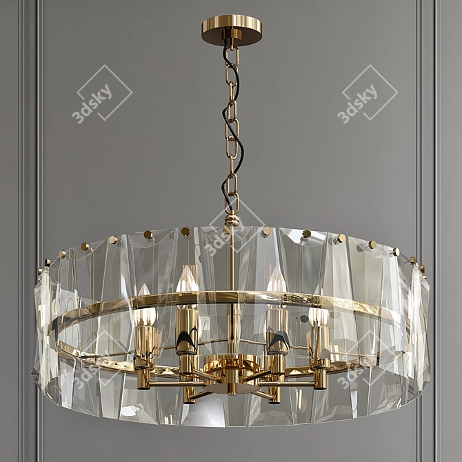 Ruby Crystal Chandelier: Elegant Millimeter Masterpiece 3D model image 2