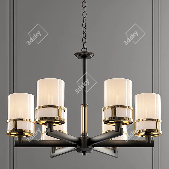 Olivier Frosted Gold Pendant Light 3D model image 1