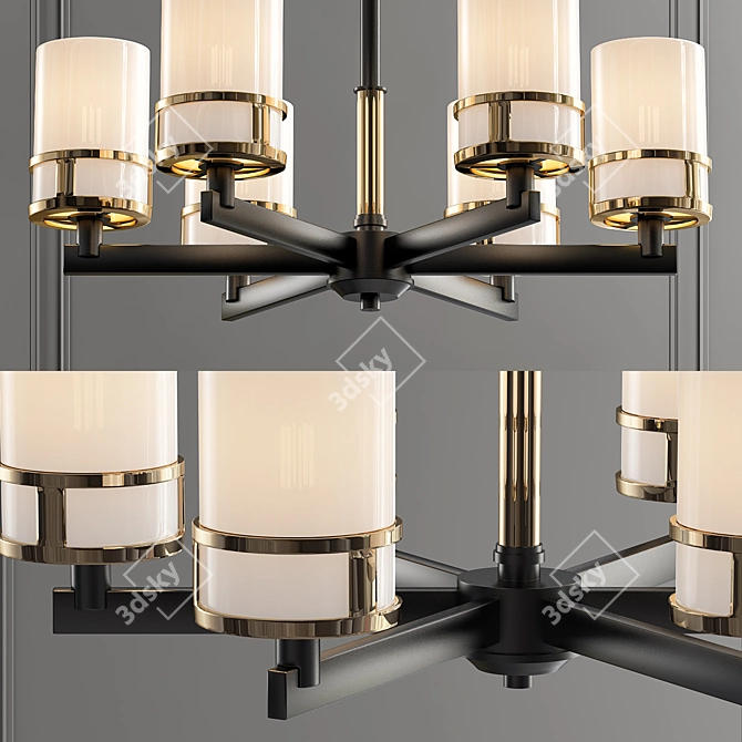 Olivier Frosted Gold Pendant Light 3D model image 2