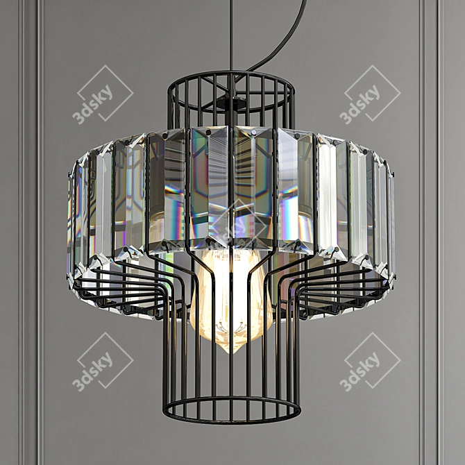 Modern Glass Plate Pendant Light 3D model image 1