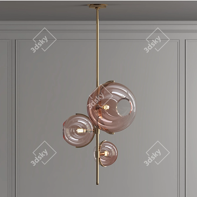 Modern Glass Pendant Light: RUBIE 3D model image 1