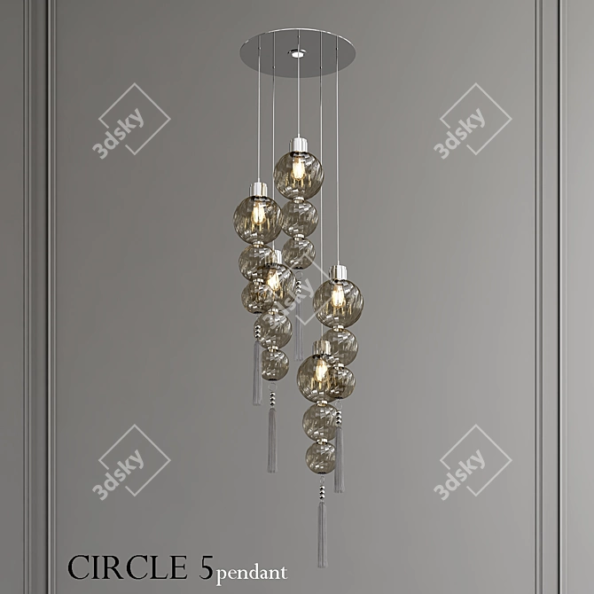 Medina Circle 5 Chandelier 3D model image 1