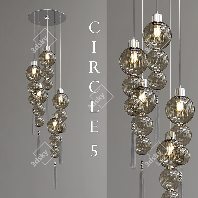 Medina Circle 5 Chandelier 3D model image 2