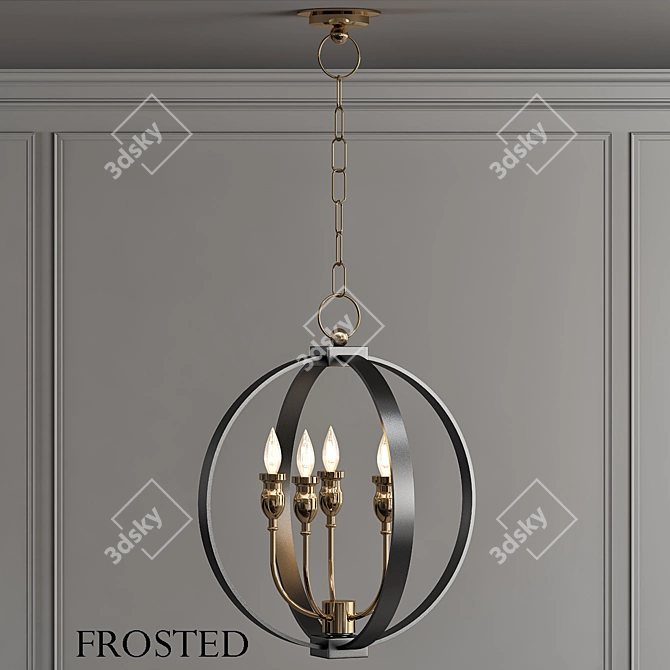 Elegant Frosted Gold Candles 3D model image 1