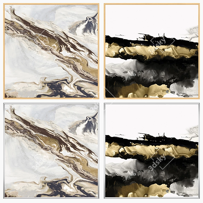 Artful Frames and Paintings Set 3D model image 3