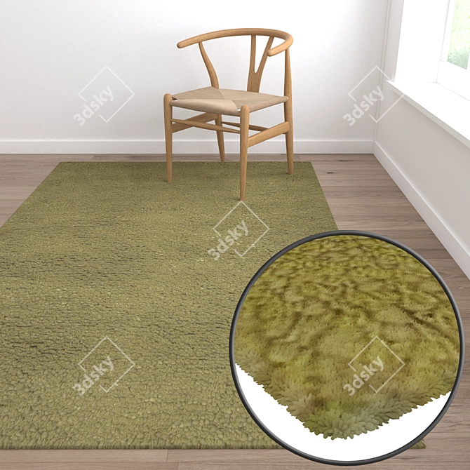 Luxury Carpet Set: 3 Premium Textured Designs 3D model image 5