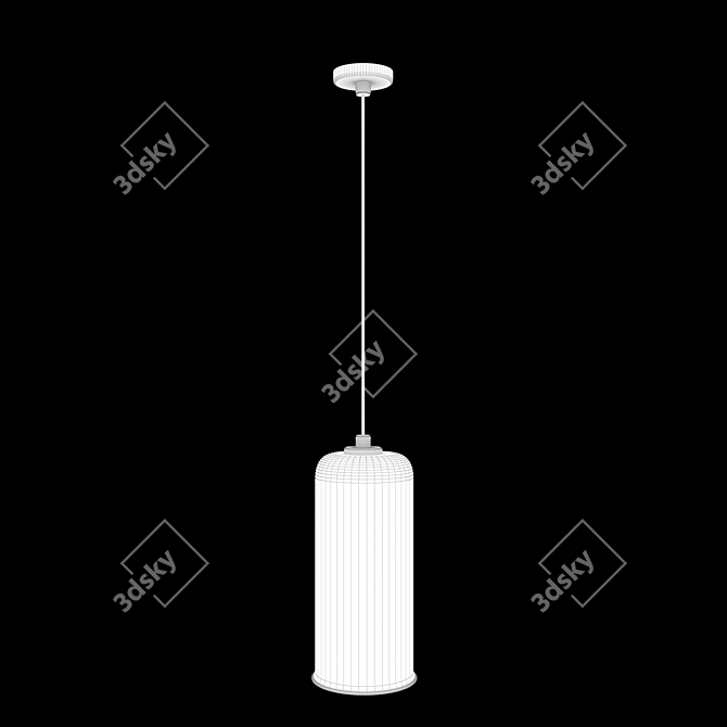 Elegant Glass Pendant Lamp 3D model image 2