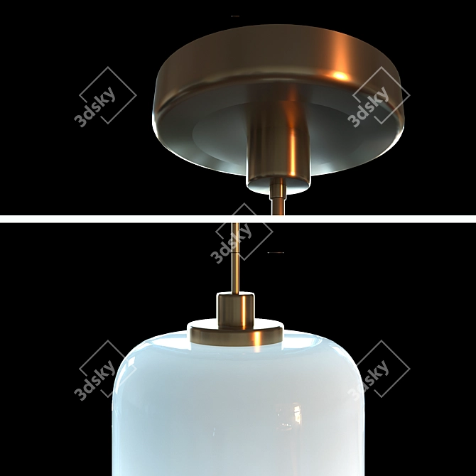 Elegant Glass Pendant Lamp 3D model image 3