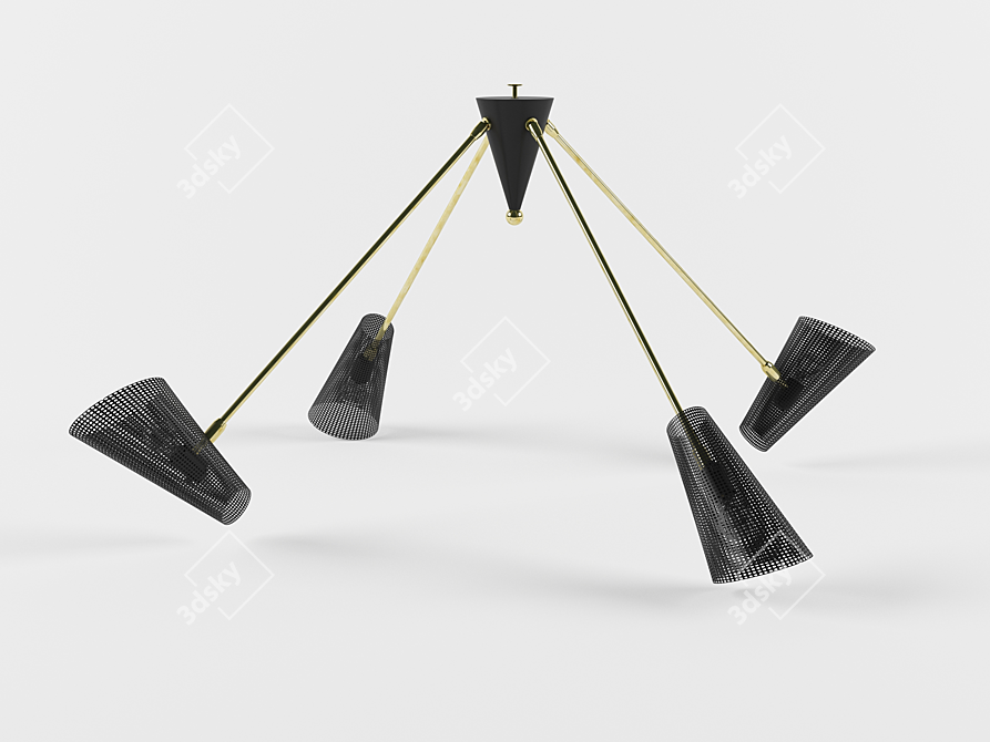 Modern Designer Directional Chandelier 3D model image 1