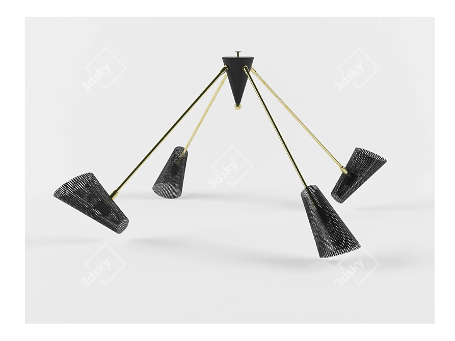 Modern Designer Directional Chandelier 3D model image 4