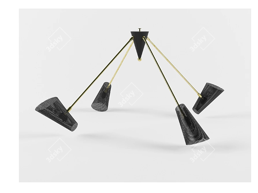 Modern Designer Directional Chandelier 3D model image 5