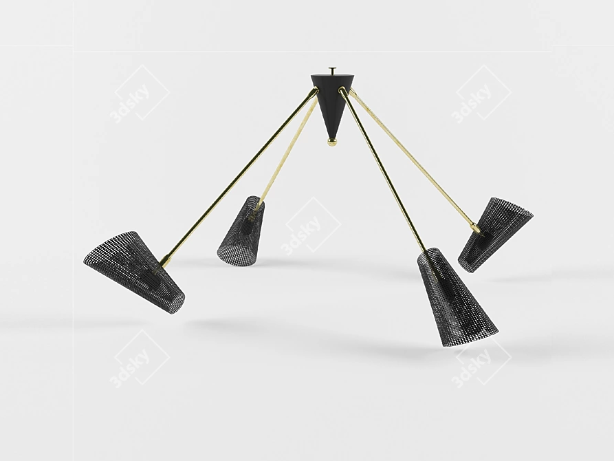 Modern Designer Directional Chandelier 3D model image 6