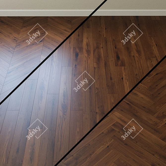 Title: Geneva Oak Parquet: Artisan Craftsmanship, Character Grade 3D model image 1