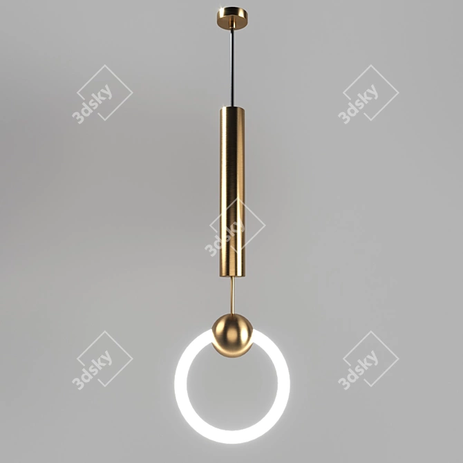 Modern Gold Metal Pendant Light 3D model image 1